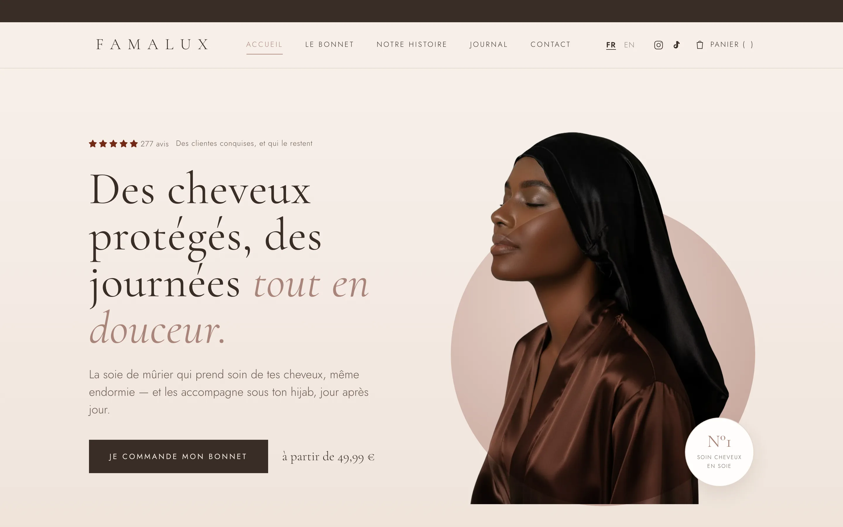 E-commerce Famalux — homepage desktop